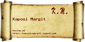 Kaposi Margit névjegykártya