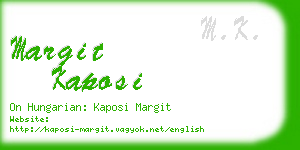 margit kaposi business card